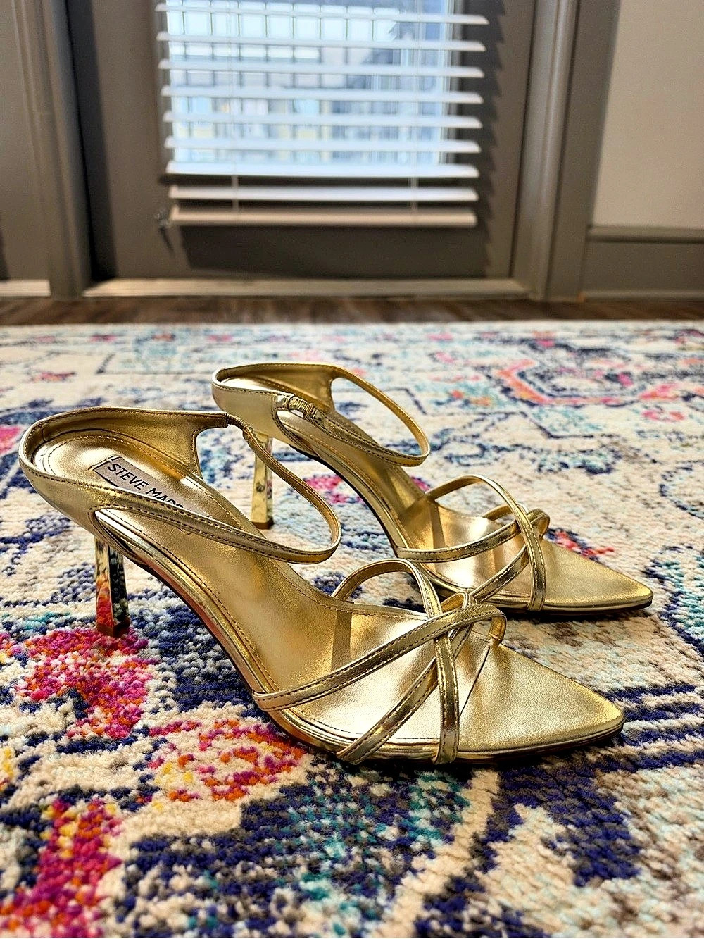 Steve Madden Gold Metallic Strappy Heels